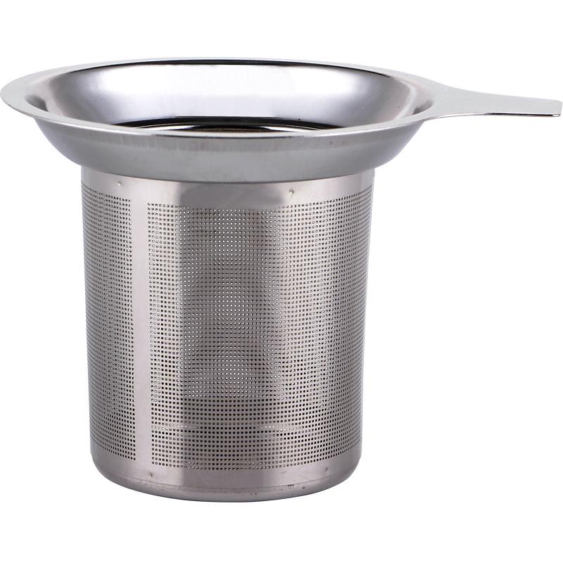 High-Density 304 Stainless Steel Flat-Bottom Tea and Coffee Strainer with Handle
