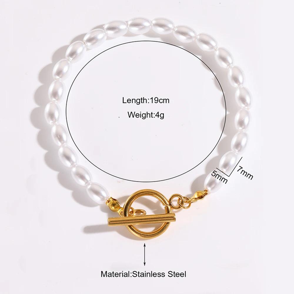 Minimally New High-end and Atmospheric Women's Imitation Pearl Stainless Steel Bracelet Zircon Can Be DIY Zircon Gift Wholesal