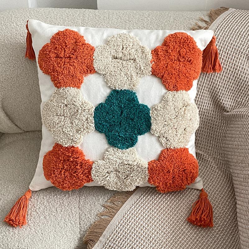 Boho Style Cushion Cover 45x45cm/30x50cm Woven Tufted Tassels Pillowcase Sofa Pillow Cover Room Bed Home Decoration