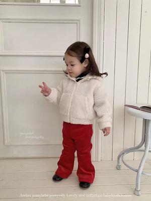 Jenny Kids' Herbst/Winter 2025 Koreanische Baby Mädchen Lammwolle Jacke mit Hasenohren