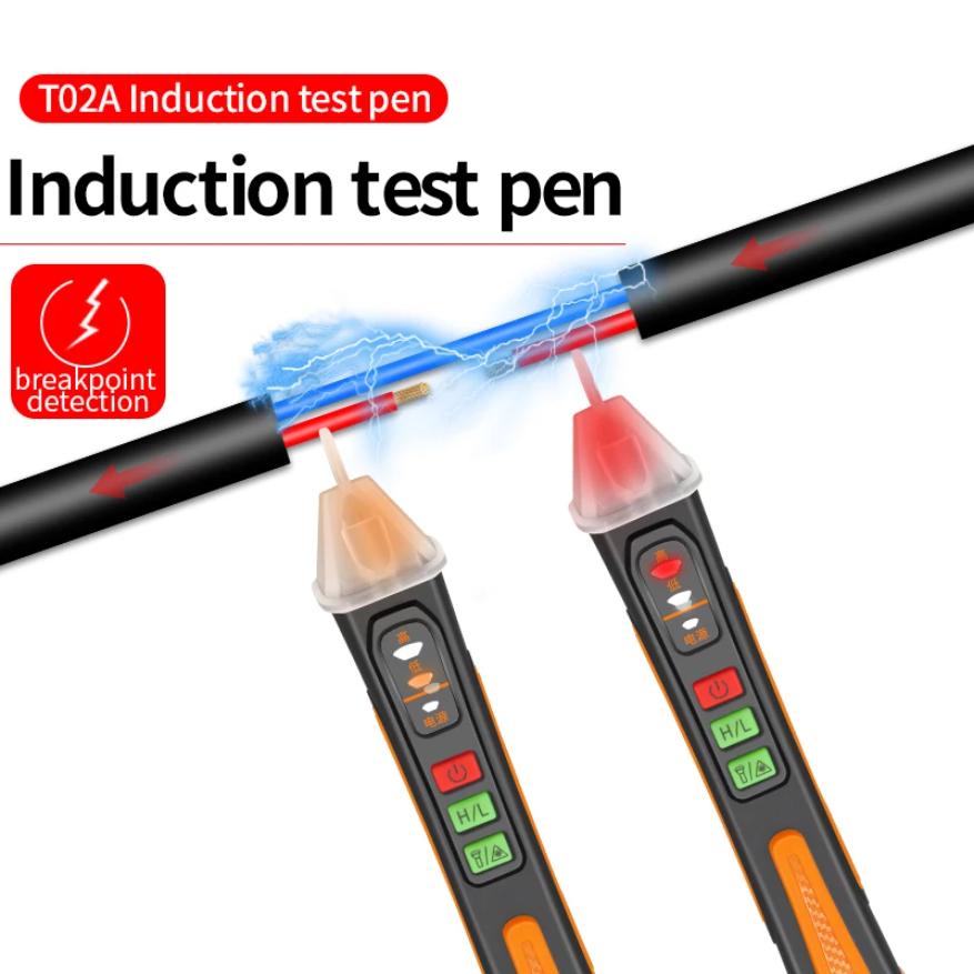 Berührungsloser Spannungsprüfer Stift Intelligenter Spannungsdetektor Infrarot-Anzeige 12-1000V Prüfstift Bruchpunktsucher Mit Taschenlampe
