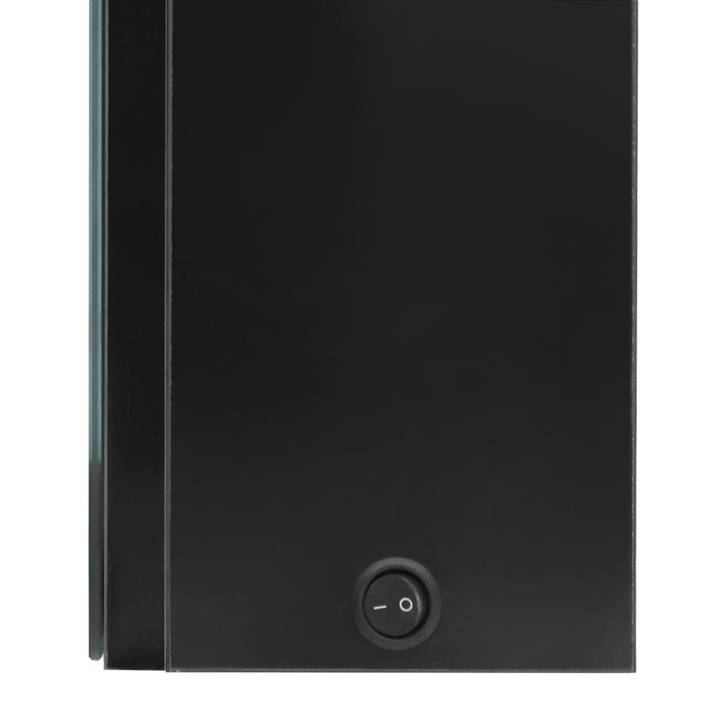 LED Bathroom Mirror Cabinet Glossy Black 80 X 12 X 68 Cm
