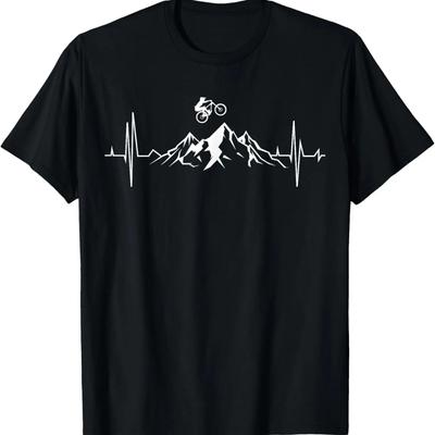 Unisex Mountain Bike Motorcycle T-Shirt,100% Cotton