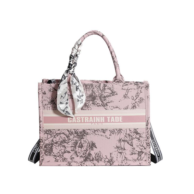 Portable tote bag women's new letter-printed shoulder large bag, foreign-style versatile casual messenger bag