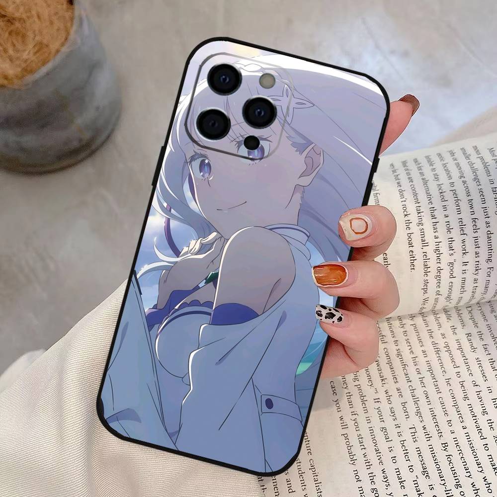 ReZero Emilia Phone Case Silicone Soft For IPhone 17 16 15 14 13 12 11 X XR Plus Pro Max Plus