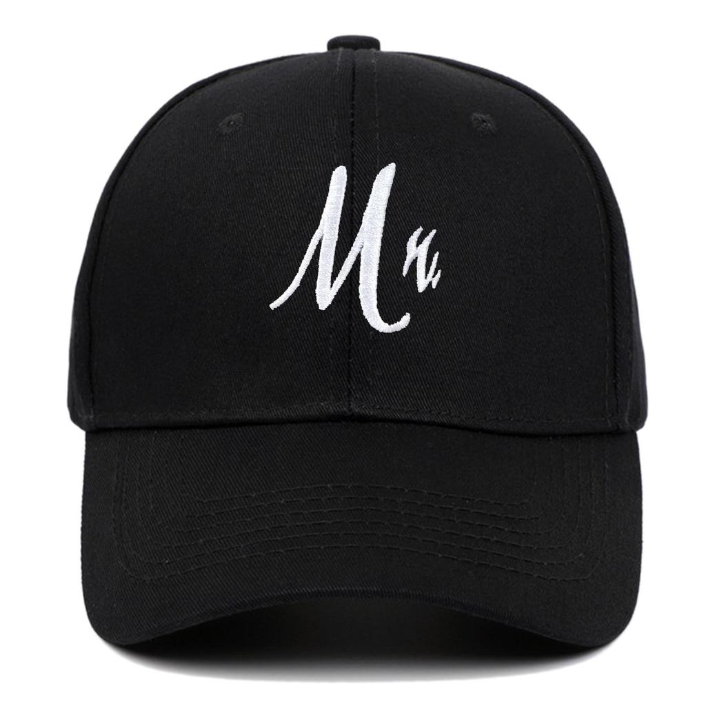 Black Embroidered MR & MRS Couple Sun Hat - Versatile Sun Protection for Spring & Summer