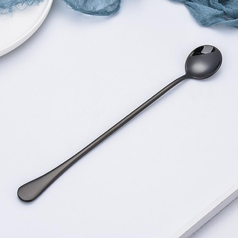 Leeseph Stainless Steel Long Handle Mixing Spoon, Bar Stirring Spoon for Cocktail, Ice Cream, Coffee, Juice, Drink, 9.4 Inches