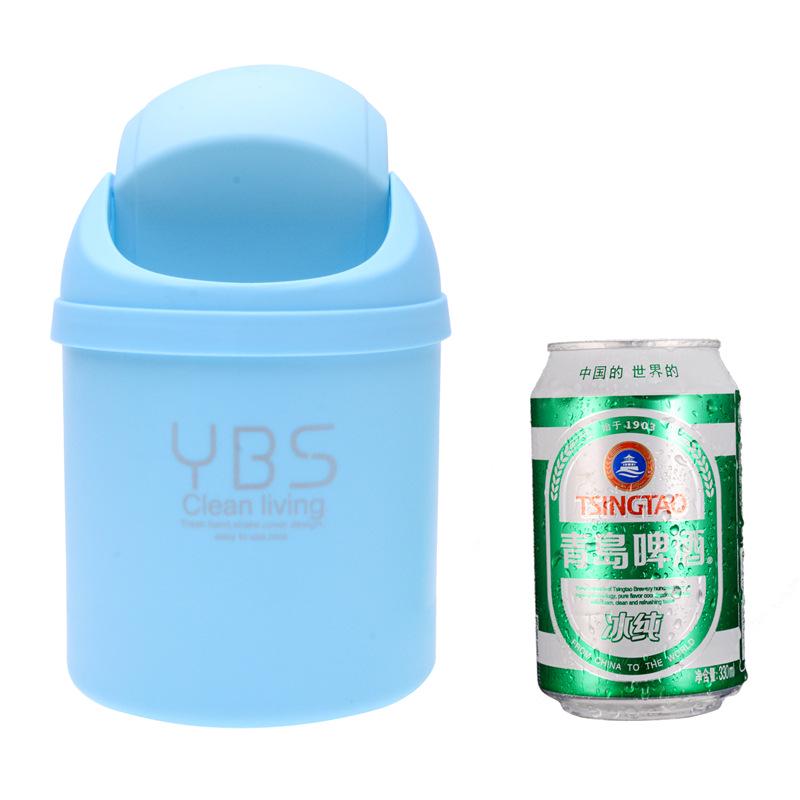 Clamshell Mini Desktop Trash Can Rocking Lid Small Garbage Can Household Living Room with Cover Bedside Storage Bucket Paper Basket