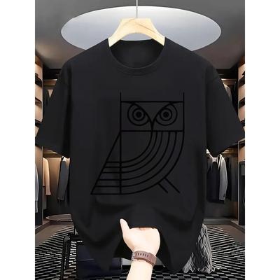 Europäische Größen Herren Sommer Kurzarm T-Shirt mit Buchstaben-Print - Lässiges Rundhals Atmungsaktives Oberteil, Kurzarm Sommerkleidung für Heißes Wetter