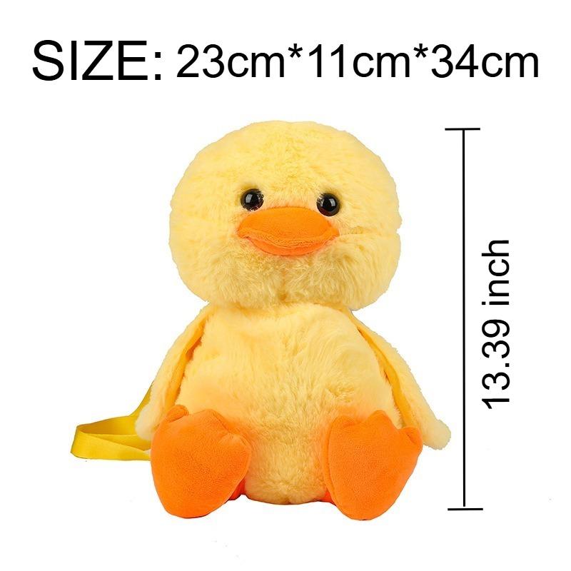 2026 SmallYellow Duck Plush Bag Soft Shoulder Backpack Cute Cartoon Travel School Gift for Teenage Girls Animal Bags Accessories