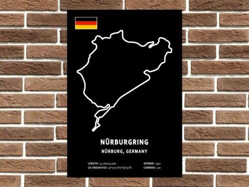 

Nurburgring Circuit Layout Metal Sign Garage Sign Wall Plaque Man Cave Bar SignAluminumtin sign 20x30cm（7.8x11.8inch）