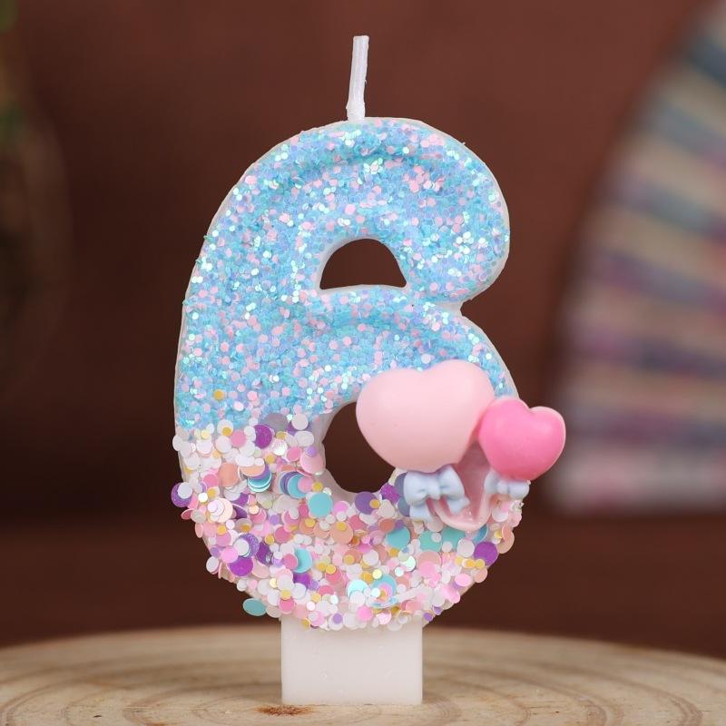 Creative Balloon Numbers Birthday Candles Cake Decoration Party Holiday One Year Old Handmade Candles 0-9