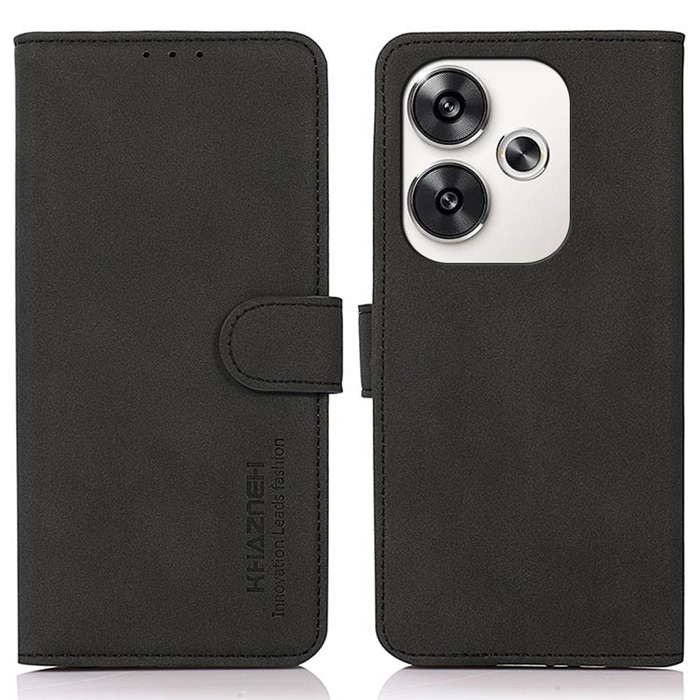 

For Xiaomi Poco F6 5G/Redmi Turbo 3 5G Case Magnetic Clasp Leather Mobile Phone Cover Black