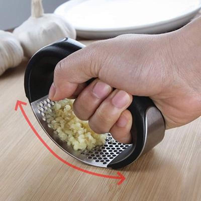 1PC Stainless Steel Garlic Press Manual Ring Garlic Press Kitchen Multi-Functional Household Garlic Press Mashed Garlic