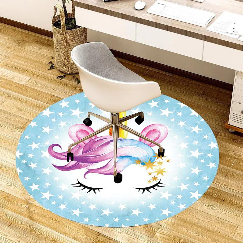 1pc Office Carpet Chair Mats Unicorn Stars Fantasy Art Print Perfect for Decorating Office Chairs, Living Rooms, Or Bedrooms
