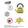 Handcrafted & Handpainted Multicoloured Aluminium Tea Kettle Pot and 6 Glasses with Stand (Yellow, Green, Brown)