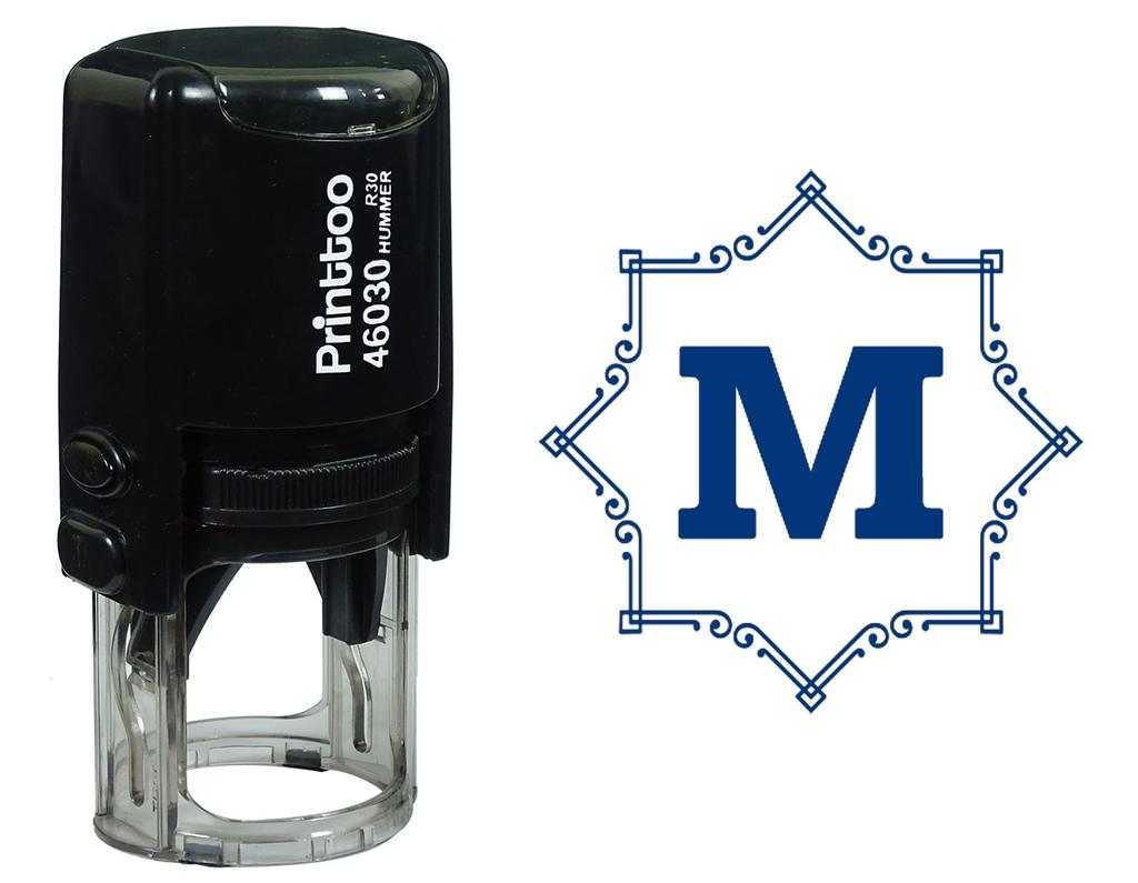 Printtoo Octagon Celtic Swirl Frame Alphabet M Monogram Self Inking Rubber Stamp Office