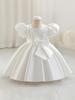 2025 Baby & Toddler Bow Puff Sleeve Birthday Party Princess Dress