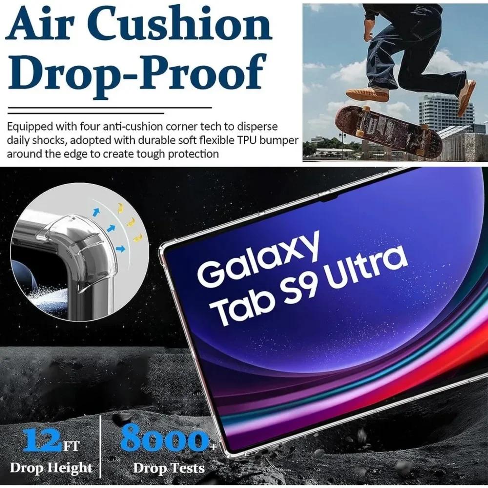 Case For Samsung Galaxy Tab S10 Ultra 14.6" Flexible Silicone TPU Black Protective Shell Back Cover For Samsung SM-X920 SM-X926B