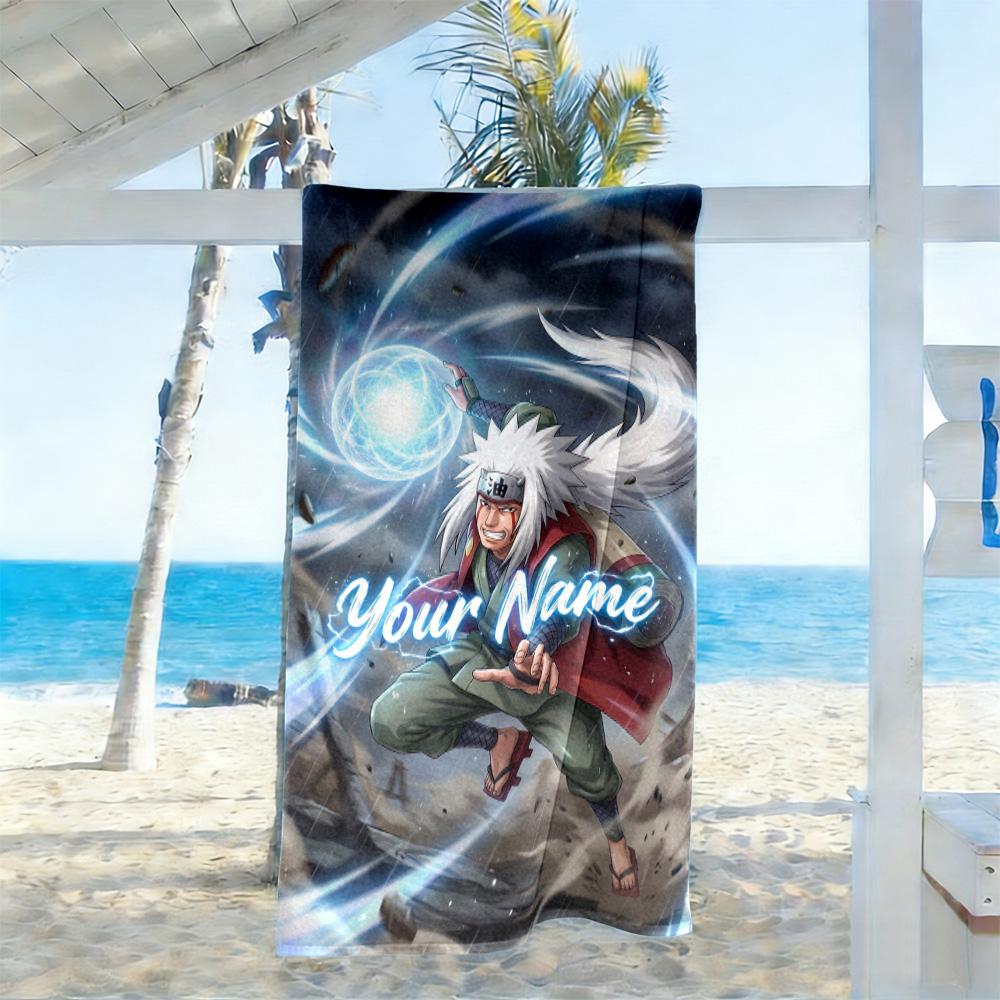 Naruto Character Customize Text Beach Towel Super Soft & Absorbent Portable for SwimmingBeachCamping Travel Beach AccessoriesGym