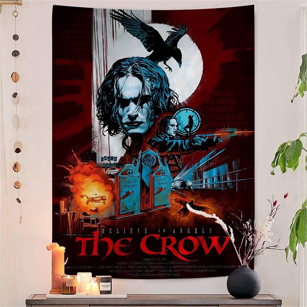 

TThe CCrow Classic Movie Colorful Tapestry Wall Hanging Hippie Flower Wall Carpets Dorm Decor Wall Art Decor 74x94cm(29x37in)