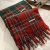 New Soft Imitation Cashmere Tassel Plaid Scarf Winter Female Couple Shawl Red Cold Proof Versatile Thickened Scarf