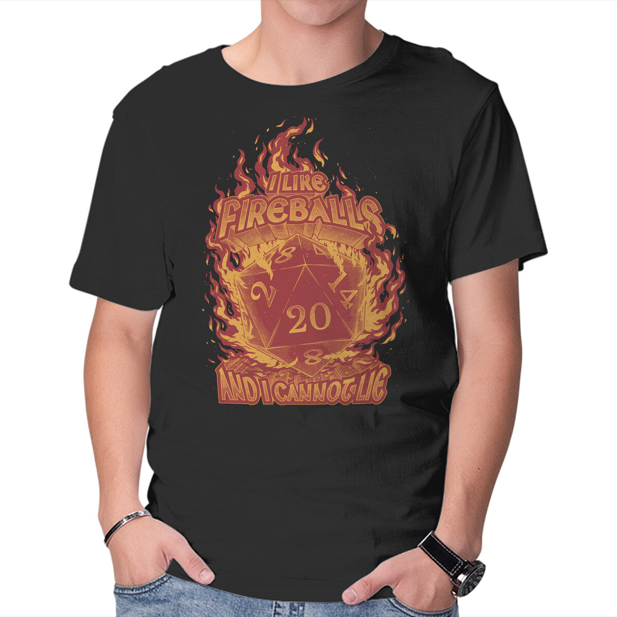 Unisex Crew Neck T-Shirt I Like Fireballs Graphic Short Sleeve Casual Tee XXXXL
