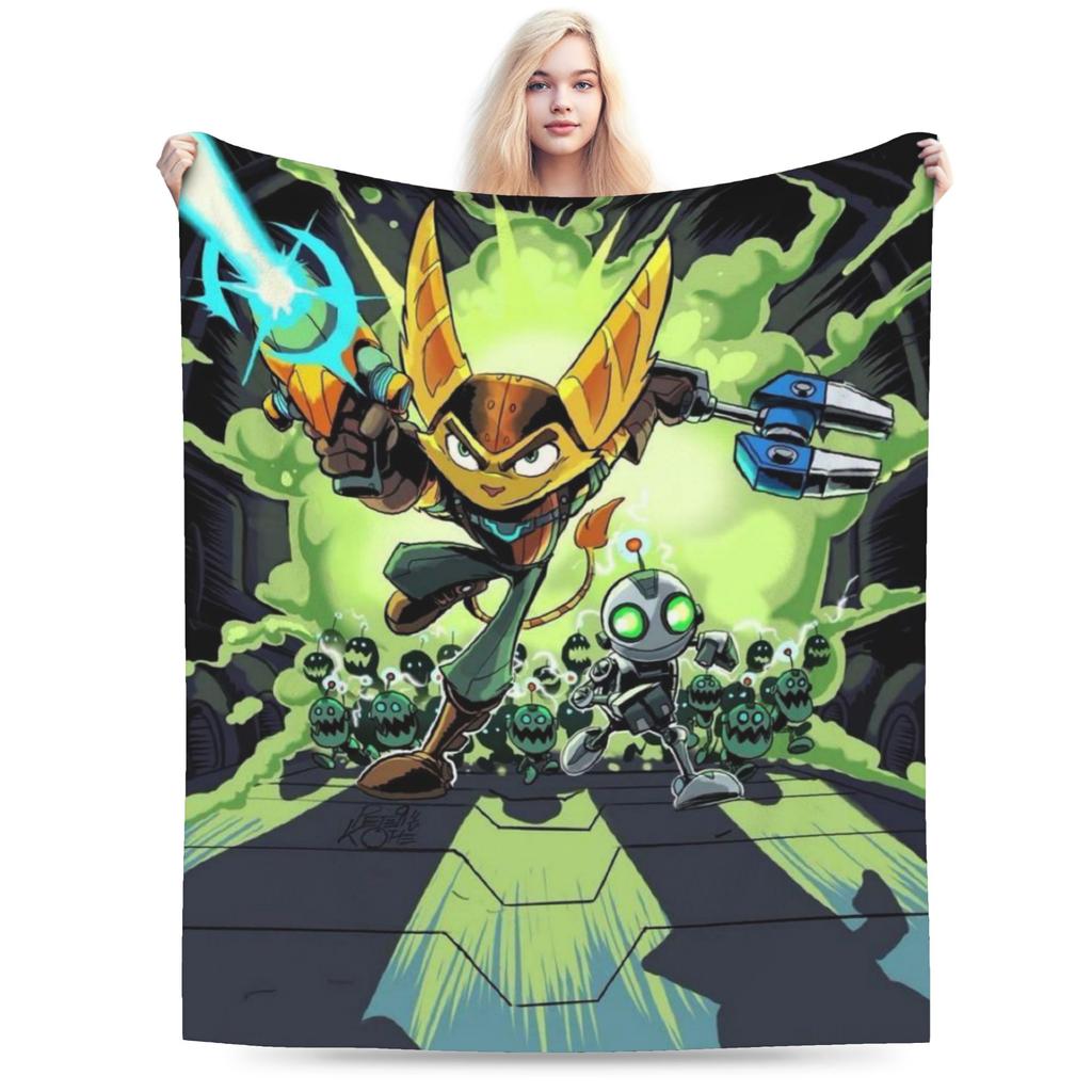 Relax Ratchets And Clanks Gift for Game Fans Blanket Merch Sofa Decorative Blanket Throw Super Warm Flannel for Travel