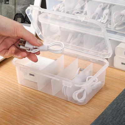 Διαφανής Θήκη Οργανωτής Καλωδίων Δεδομένων Ταξινόμηση Ανθεκτική στη Σκόνη Οργανωτής Καρτών με Καπάκι Κουτί Συλλογής Ακαταστασίας για Γραφείο Σπίτι