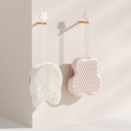 2-in-1 Pet Grooming Glove with Lanyard Soft Flexible Cat Head Shape Pet Grooming Massage Glove Grooming Mitt