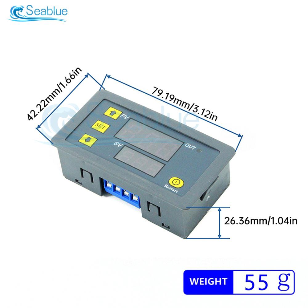 T3230 AC 110V 220V DC 12/24V Digital Time Delay Relay LED Display Cycle Timer Control Switch Adjustable Timing Relay Time Switch