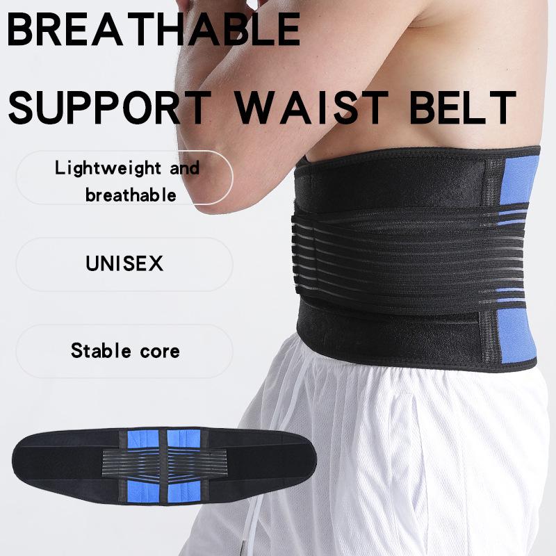 

Plus Size Sports Lumbar Support Belt for Men & Women - Adjustable Waist Brace for Basketball & Fitness 2XL (105-115cm waist) чёрный/синий