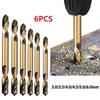 6Pcs Double-headed Double Ended Drill Bits Power Tool Hole Opener Portable Hole Drill Bit