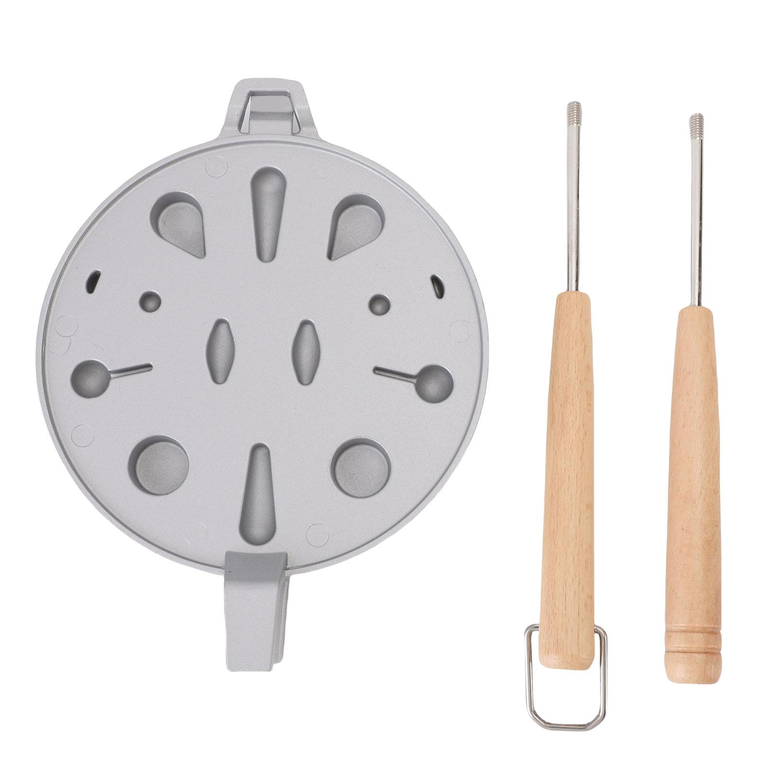 Konnwei Walnut Cookie Mold Maker 12 Holes Aluminum Alloy Wood Nonstick Flower Shape Oreshki Baking Mold For Kitchen Gas Stove