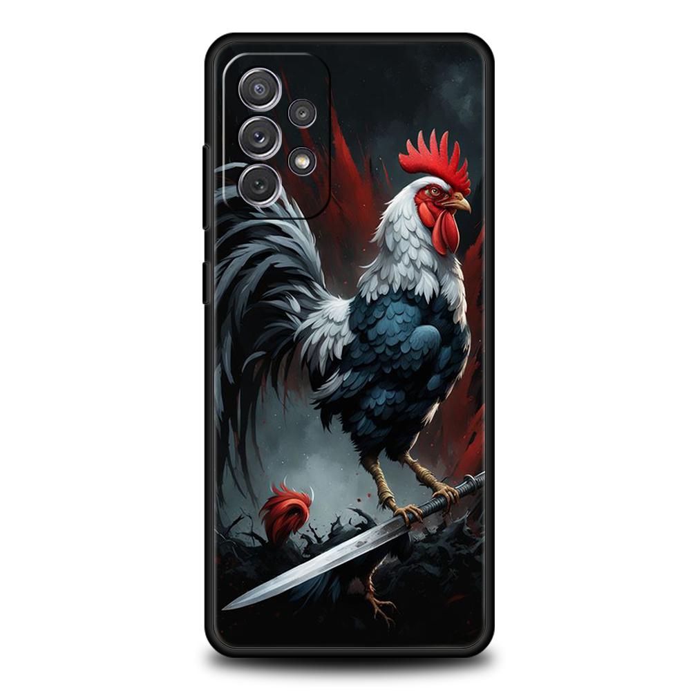 Cock Rooster Chicken Phone Case for Samsung Galaxy A73 A55 A53 A51 A35 A33 A32 A25 A23 A22 A15 A13 A17 A07 5G Soft TPU Shell Bag