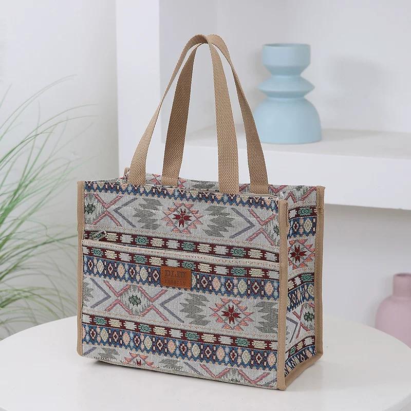 

Tote bag for work, commuting, outing lunch, lunch box storage bag, lunch bag, oil painting style, mommy, portable, large capacity