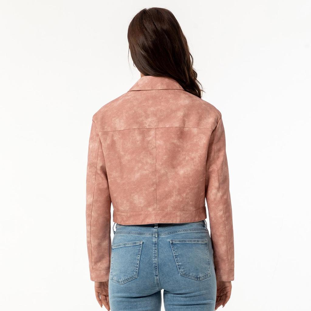 Spring and Autumn New Thin Leather Jacket Women's Long-sleeved Casual Ladies Coat Fashion European and American Leather Jacket