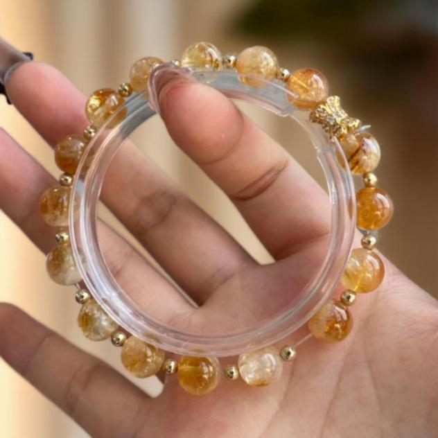 Натуральный медово-желтый кристальный браслет для женщин – Бестселлер, подарок для лучшей подруги