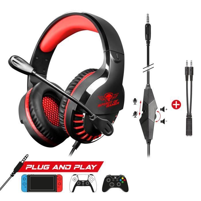 SPIRIT OF GAMER - PRO H3 - Casque Gamer Filaire avec Micro, Compatible PS4, PS5, Xbox, Smartphones, Tablettes, PC, Mac - Son Stéréo