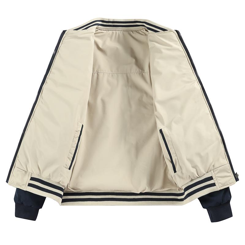 Men's Solid Color Fashionable Casual Padded Cotton Jacket Thick Warm Outerwear for Autumn Winter Foreign Trade