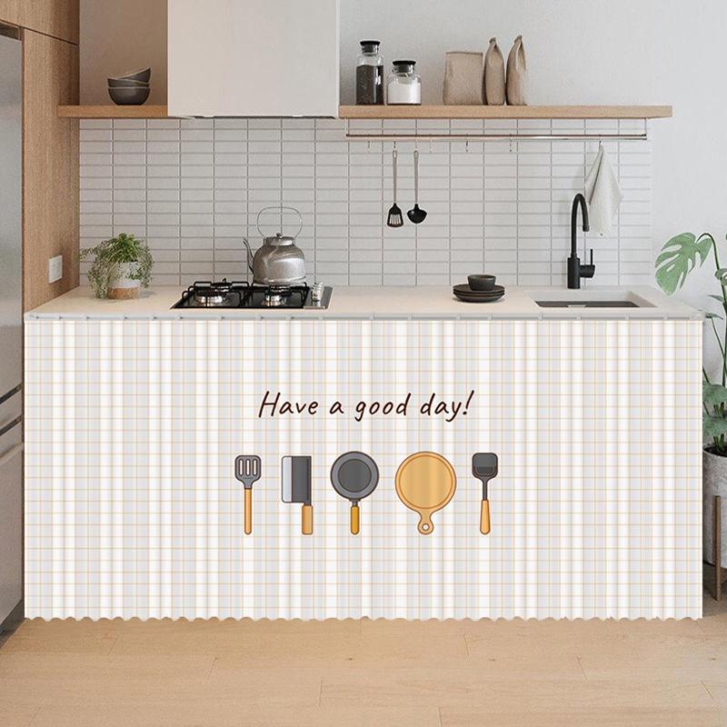 Cabinet Curtain No Punching Required Cabinet Dust Oil Curtains Dust-proof Cloth Curtains Blackout Wardrobe Bookcase Cloth