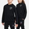 Nike CR7 Solid Logo Print Loose Hoodie Kids Hoodies Black DX5460-010