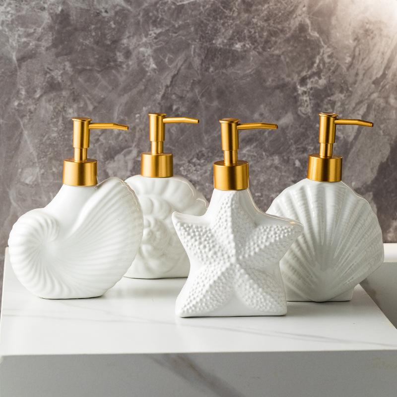 Nordic Ceramic Bottle Set for Shampoo Conditioner Soap Lotion Hotel Bathroom Accessories