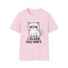 Unisex Softstyle T-Shirt Judgy Cat Humor I Glare You Obey Funny Animal Tee
