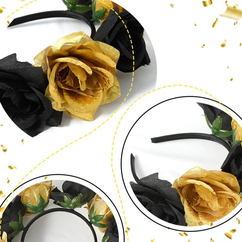 1pc Carnival Rose Flower Headbands, Bridal Headbands, Holiday Hair Accessories, Holiday Party Simulation Flower Hair Accessories