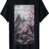 Japan Sakura Garden Mountains And Cherry Blossoms Woodblock T-Shirt(52)
