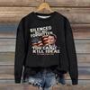 Ladies Fashion Casual Long Sleeve Printed Round Neck  Pullover Top