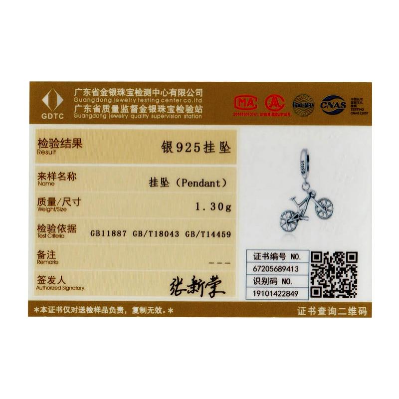 Bamoer 925 sterlingsølv reiseeventyrserier for terrengkjøretøy kompass sjarmanheng passer til originale 3MM armbåndsmykker