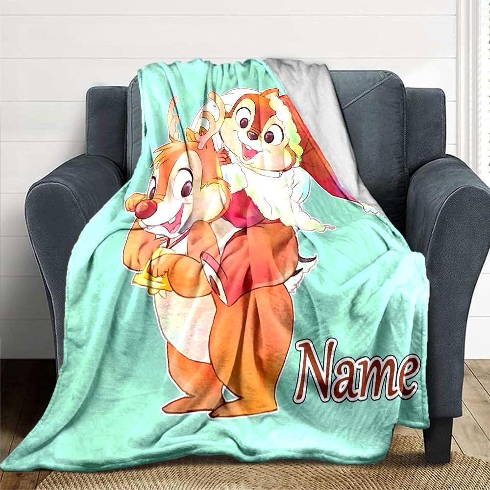 Custom Name "Adventurous Forest Friends" blanket for Couch & Bed, Plush Cozy Fuzzy Blanket Super Soft & Warm Blankets for Fall and Winter. 0908424
