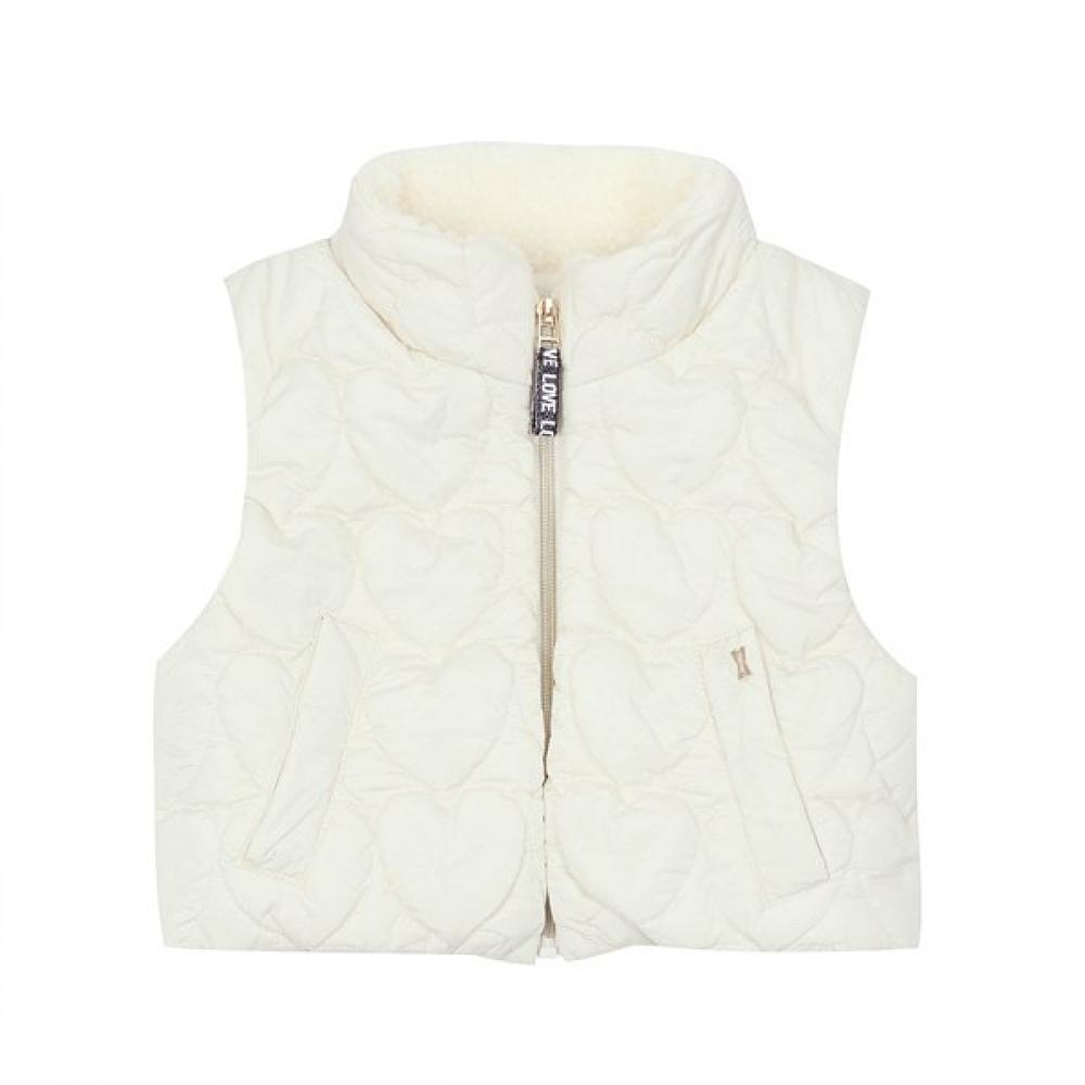 Tiffany Ivory Heart Quilting Padding Vest T45kav010 Ivory/120